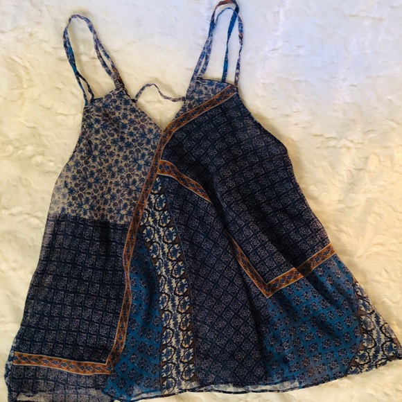 Paradigma Tops - 🆕 🎉NWOT🎉Paradigma Sheer Blue & Orange Tank Top